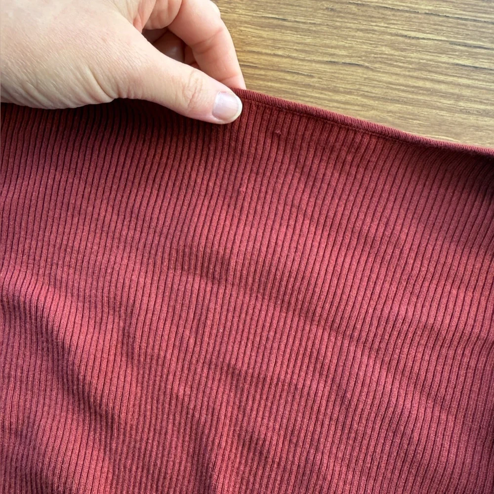 Halogen Faux Wrap Ribbed Sweater Burgundy Women’s Size 3X - Picture 5 of 7